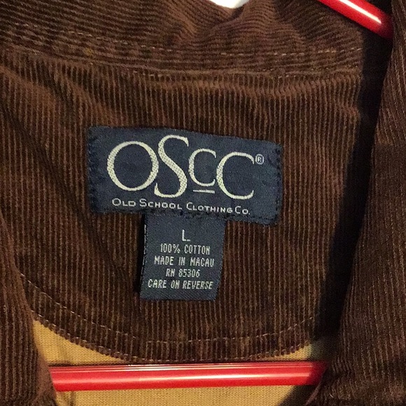 OSCC, (OLD SCHOOL CLOTHING CO.) men’s shirt sz L Brown - Picture 3 of 5